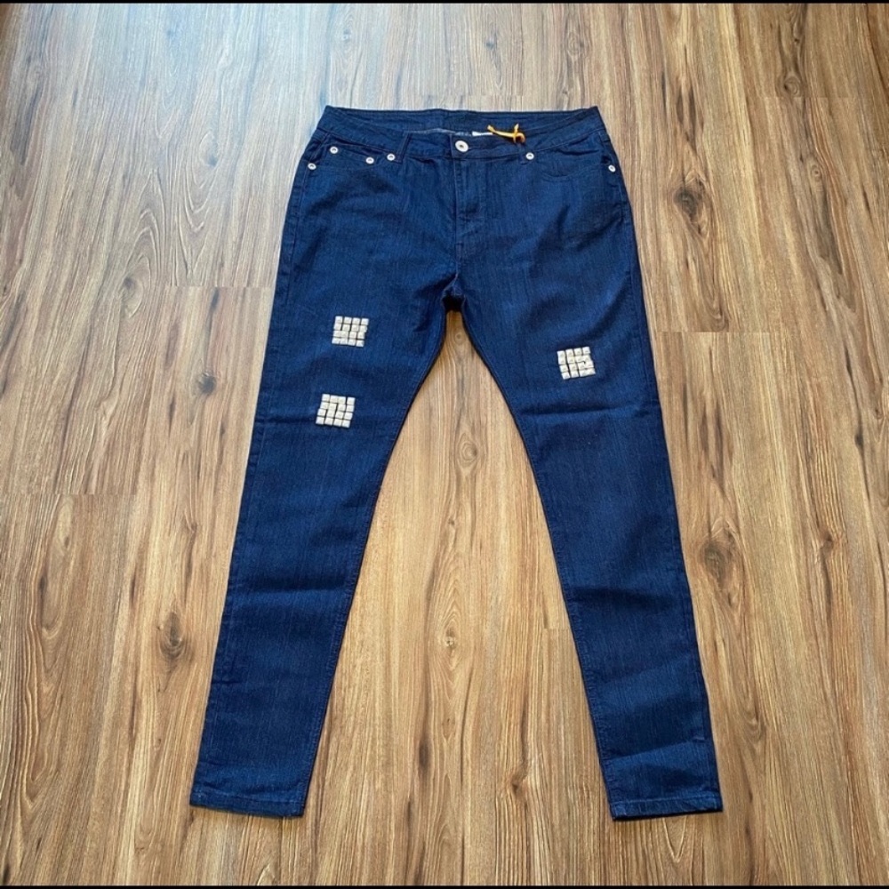 Revolt Skinny Jeans Dark Denim, Blue